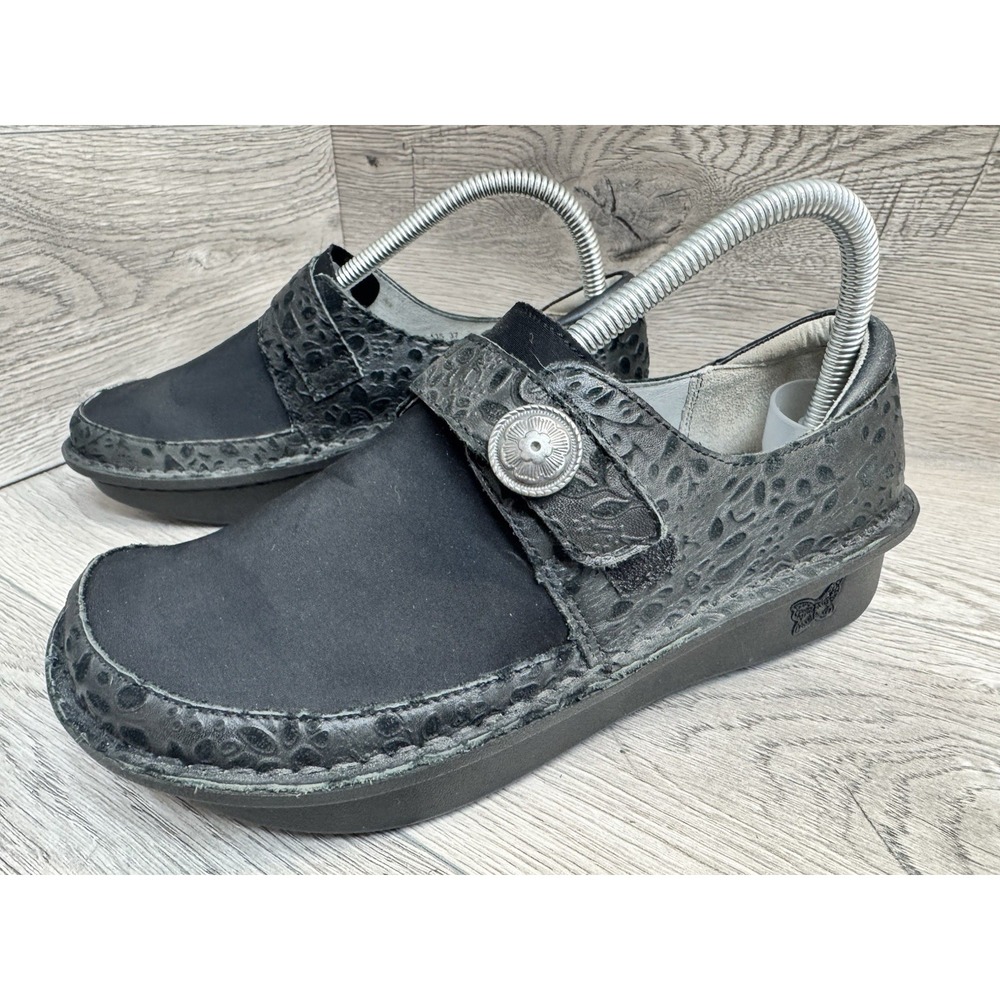 Alegria Shoes PG Lite Euro 37 Women's 7 Black Leather Comfort Orthotic Nurse
